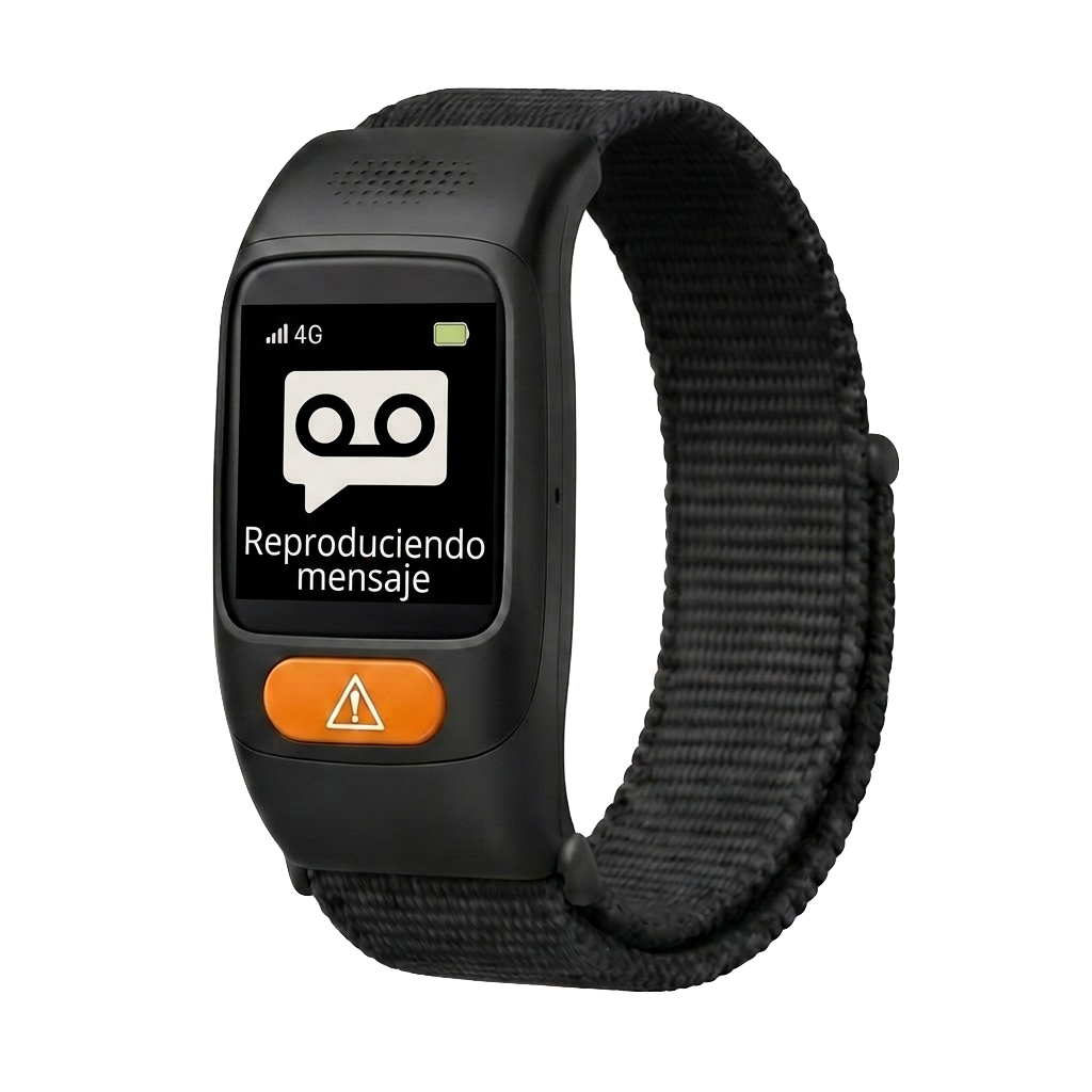 Reloj Care Circle mostrando la hora y un icono de corazón de seguridad