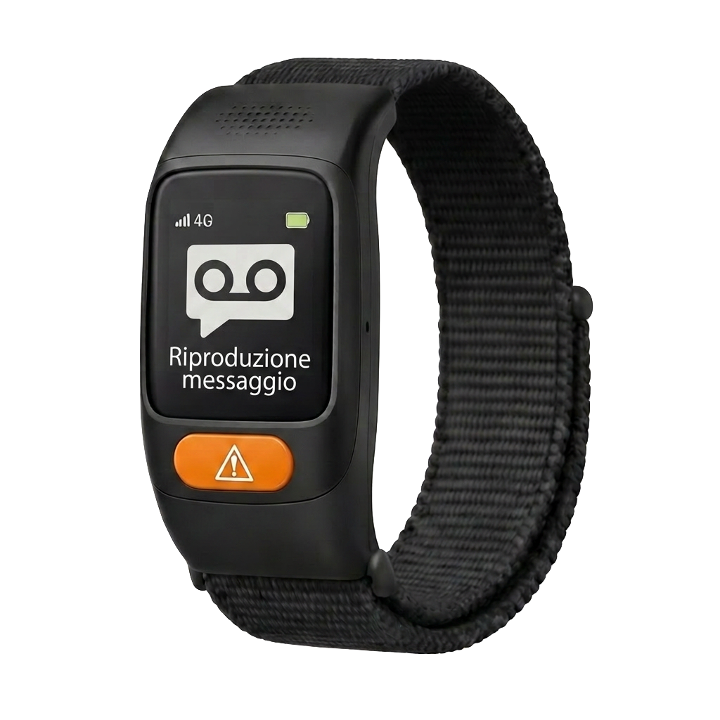 Orologio Care Circle con l’ora e l’icona a cuore per la sicurezza
