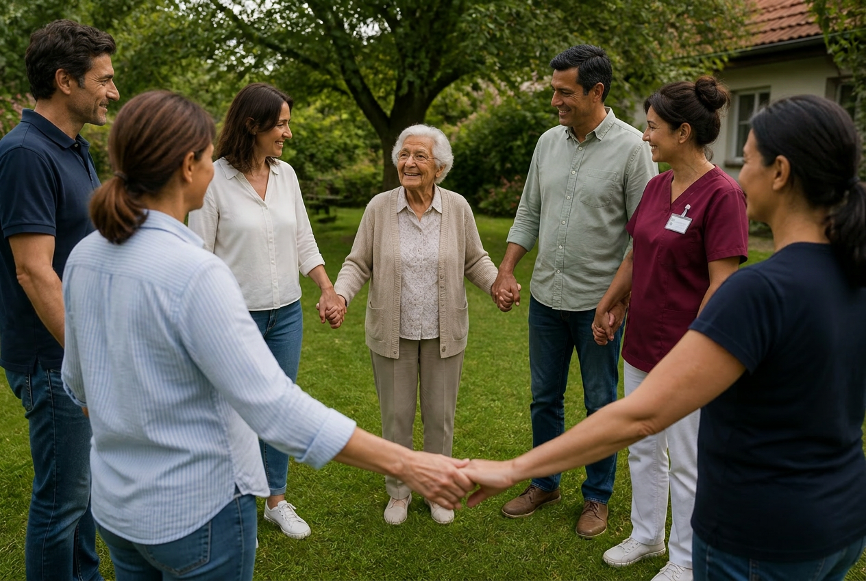 Orologio Care Circle con l’ora e l’icona a cuore per la sicurezza